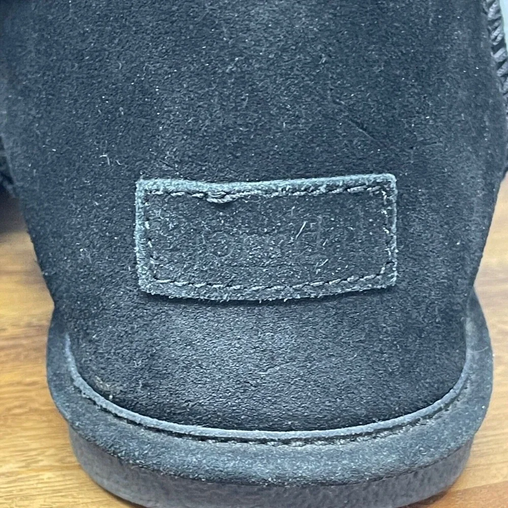 Björndal Boots Womens 6 Black Suede‎ Sheepskin Wool Lined Mid Calf Tall Zoe